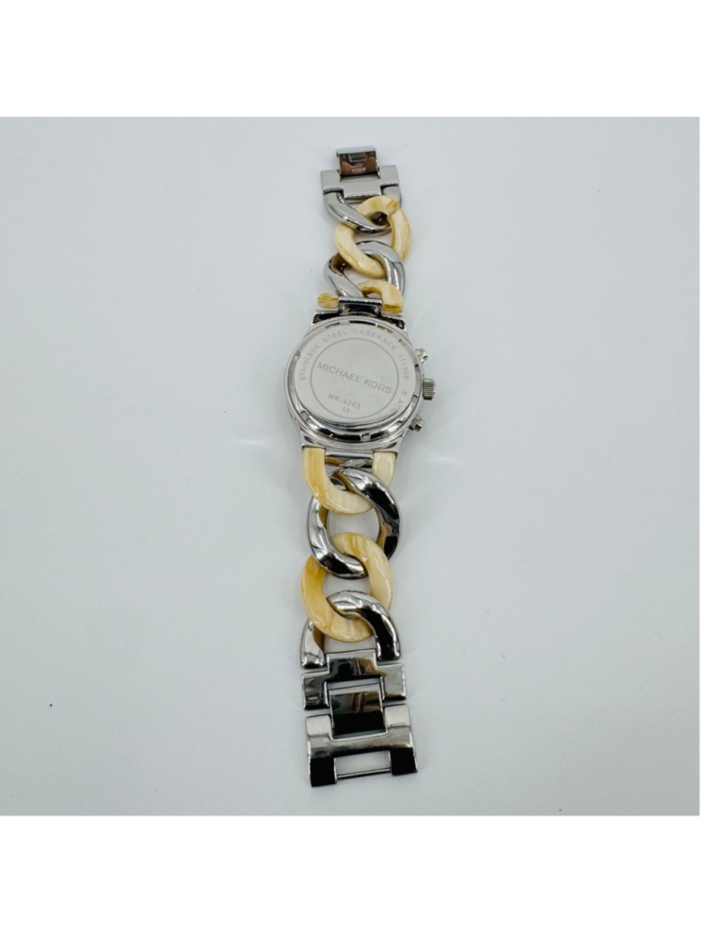 Michael Kors Runway Twist Chronograph Watch Silver Beige - Picture 5 of 8